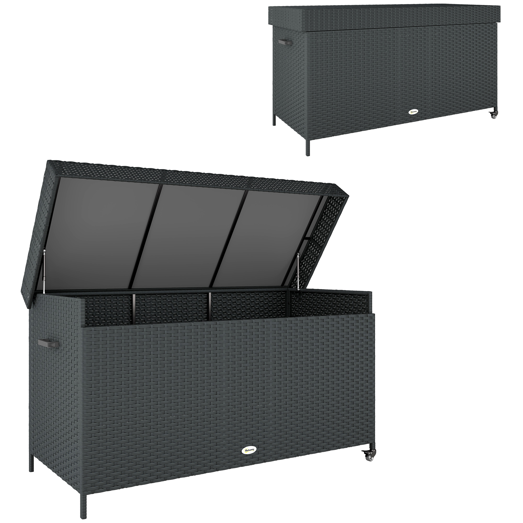 SUNVISTA 627 L Rattan Storage Box Black - Life Essentials