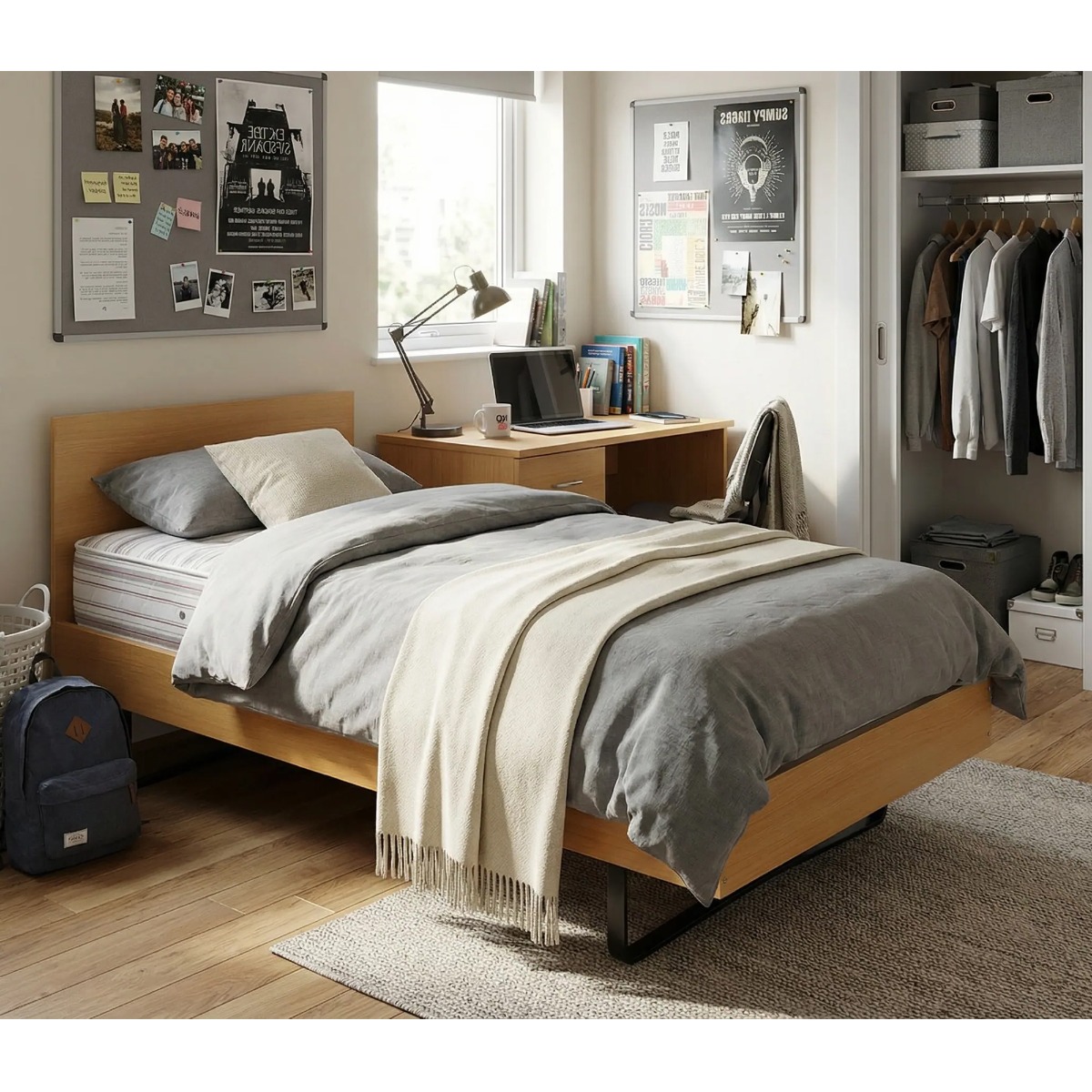 Double Bed - VALENTINA Metal Bed Black 4ft6 - Beds-To-Go