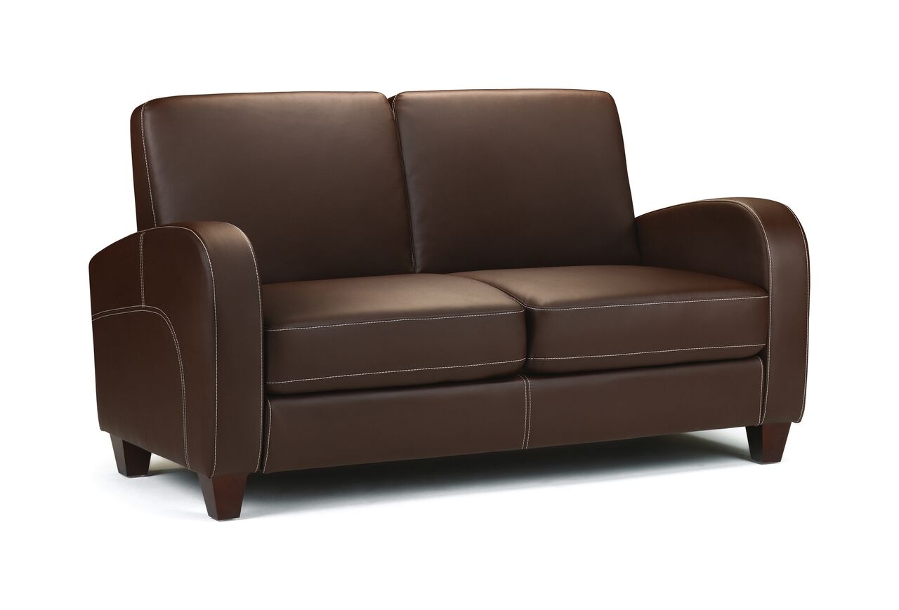 Vivo Chestnut Faux Leather 2-Seat Sofa - JB Collections