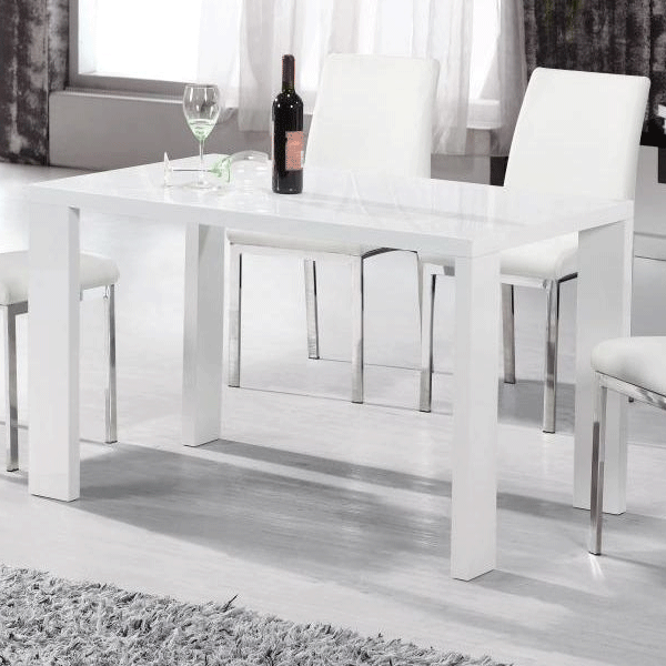 Sleek Dining Fairfield High Gloss White Table - Rectangular Delight - Sigrid Mills