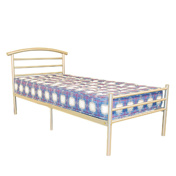 Helston Silver Metal Single Bed Frame - Sigrid Mills