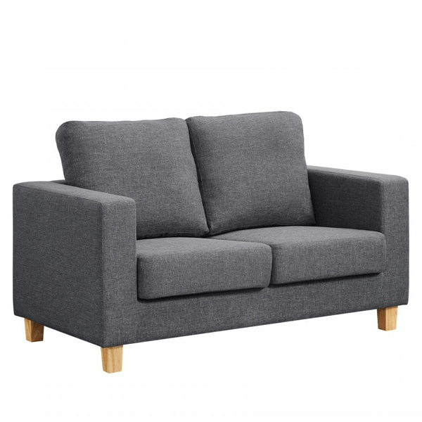 Buxton Linen Fabric 2 Seater Sofa - Dark Grey - Sigrid Mills