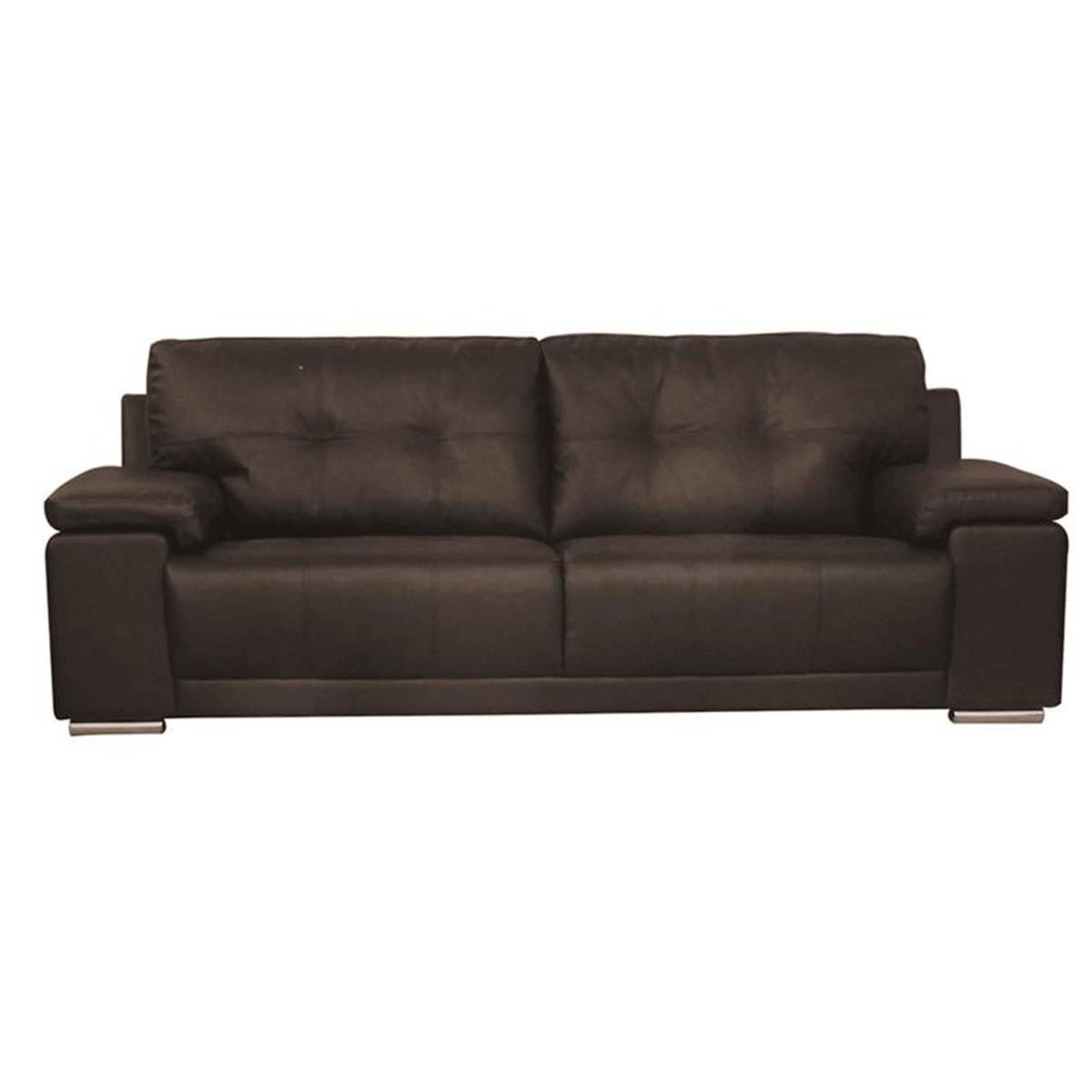 Richmond Luxe Comfort Classic Bonded Leather and PU 3-Seater Sofa in Brown - Sigrid Mills