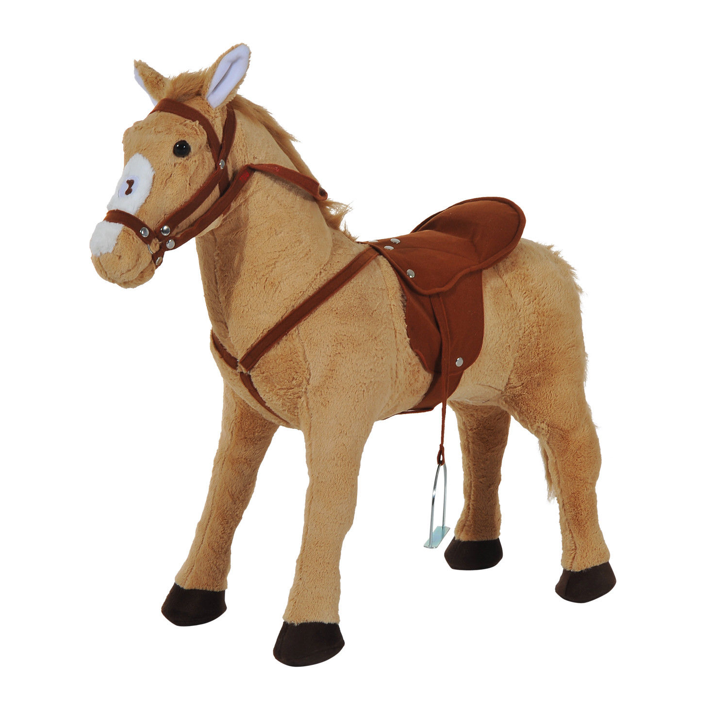 Childrens Plush Rocking Pony W/Sound-Beige - Life Essentials