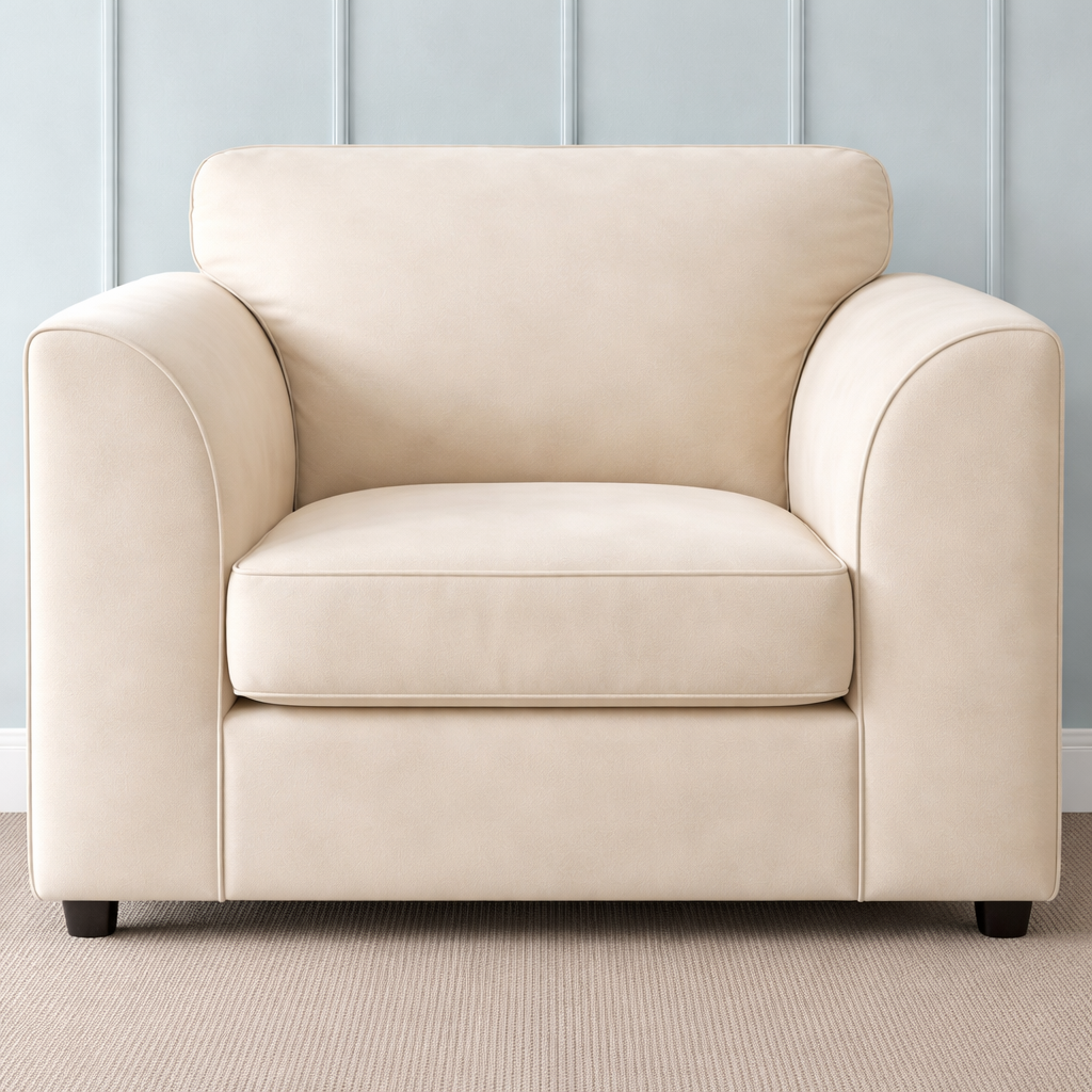 DELANO Plush Velvet Armchair - Cream - Home Done