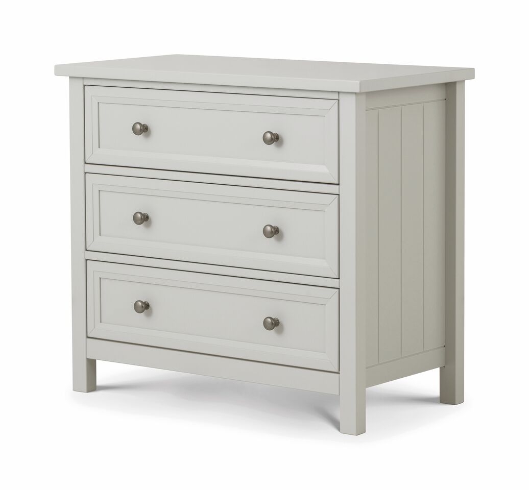 MALTON IV Grey Chest of Drawers - Medium-sized, 3 Drawers - JB Collections