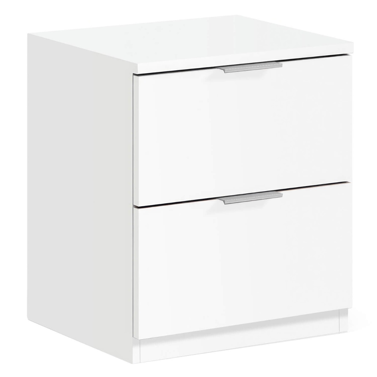 Bedside Table - XANDER 2 Drawer Nightstand White 38cm - Sigrid Mills