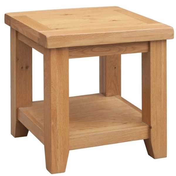 Wycombe Traditional Oak Lamp Side Table - Light Oak - Sigrid Mills