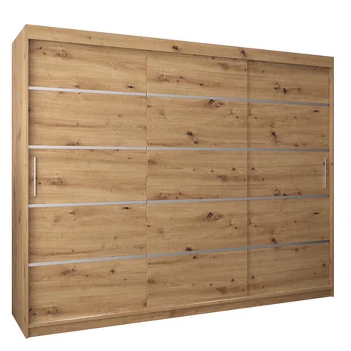 Sliding Wardrobe - VICENZA I 3 Door Wardrobe Oak Artisan 250cm - Art Nest