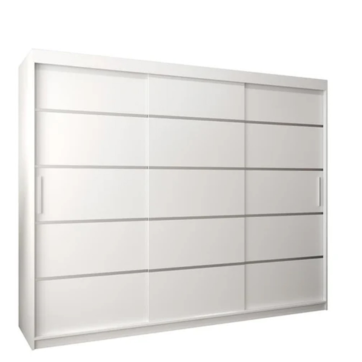 Sliding Wardrobe - VICENZA I 3 Door Wardrobe White 250cm - Art Nest