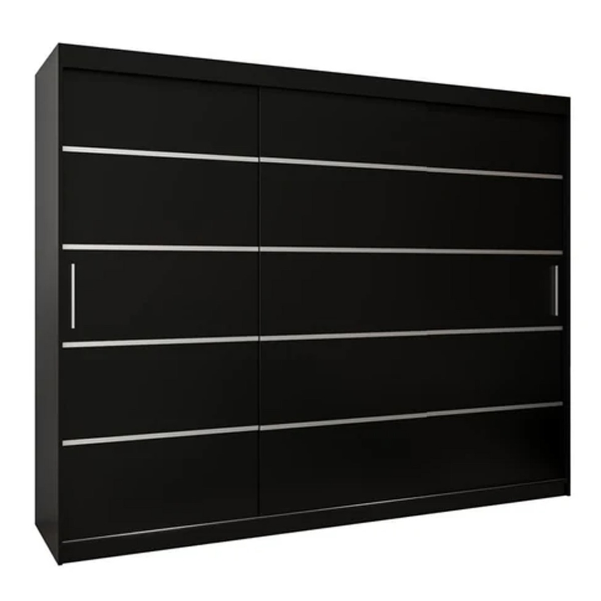 Sliding Wardrobe - VICENZA I 3 Door Wardrobe Black 250cm - Art Nest