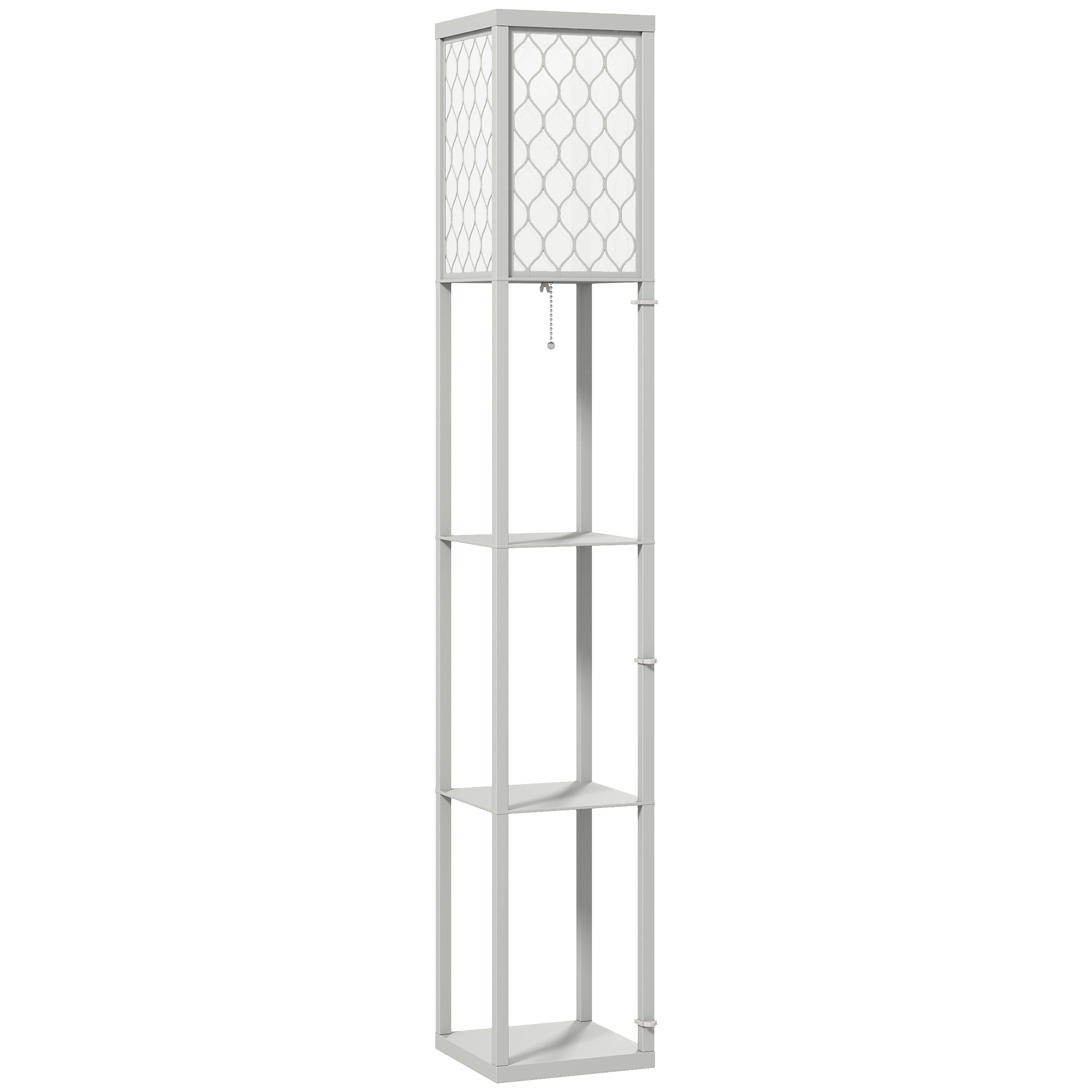 HERON 3 Shelf Standing Lamp Grey, White - Life Essentials