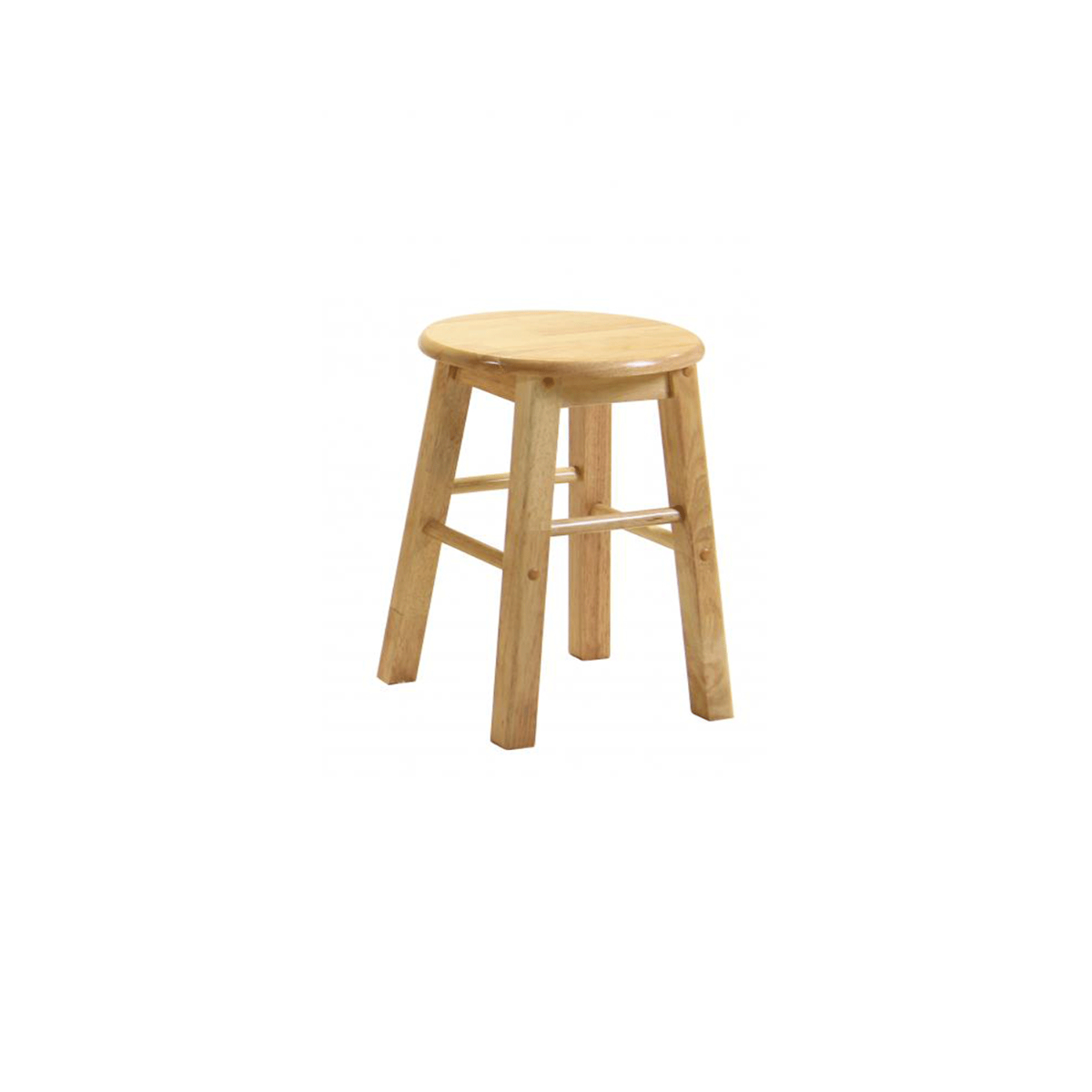 Saltash Solid Wooden Bar Stool 18 inches in Pair Set - Natural - Sigrid Mills