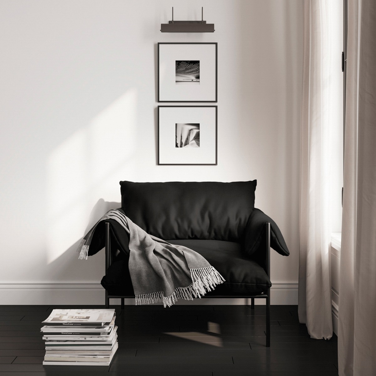 WARDEN Weave Armchair - Onyx - Leeds Plywood