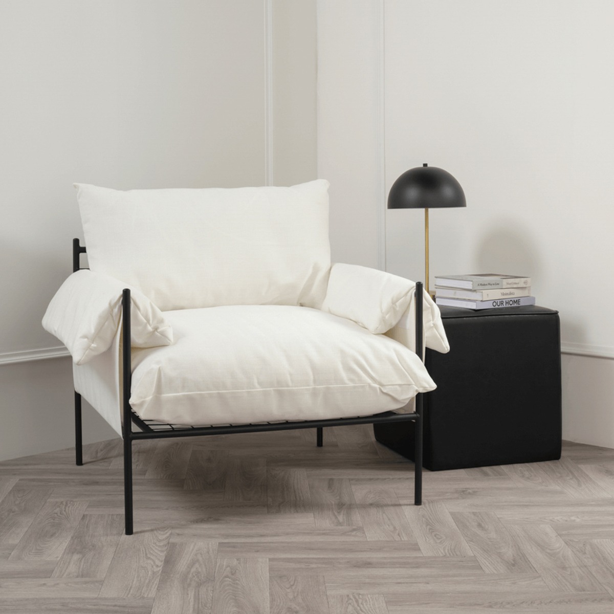 WARDEN Weave Armchair - White - Leeds Plywood