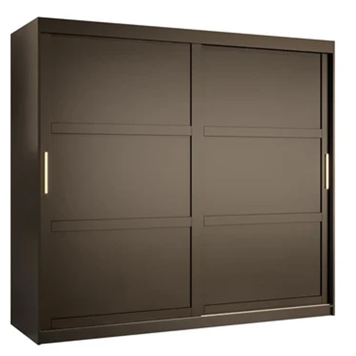 Sliding Wardrobe - CLIFFORD I 2 Door Wardrobe Black 200cm - Art Nest