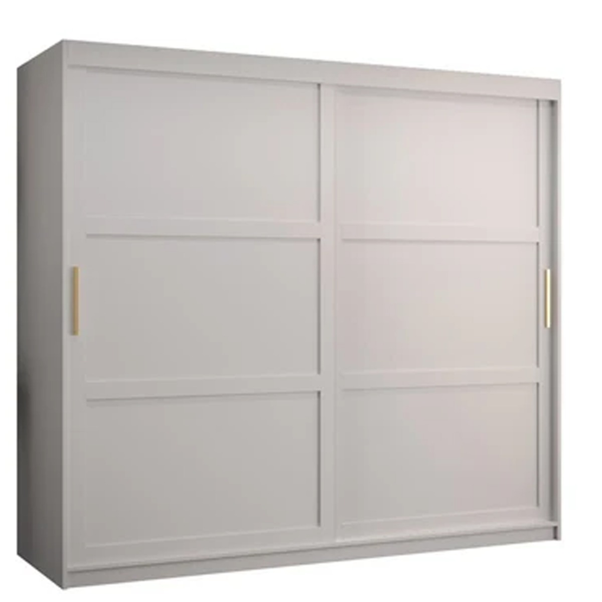 Sliding Wardrobe - CLIFFORD I 2 Door Wardrobe White 200cm - Art Nest