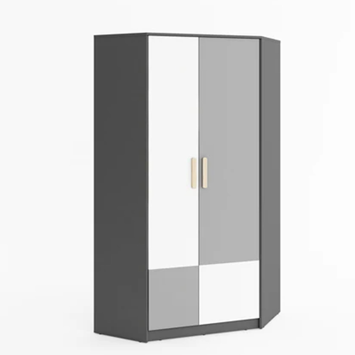 Corner Wardrobe - CAPRI 2 Door Wardrobe Graphite 95cm - Art Nest