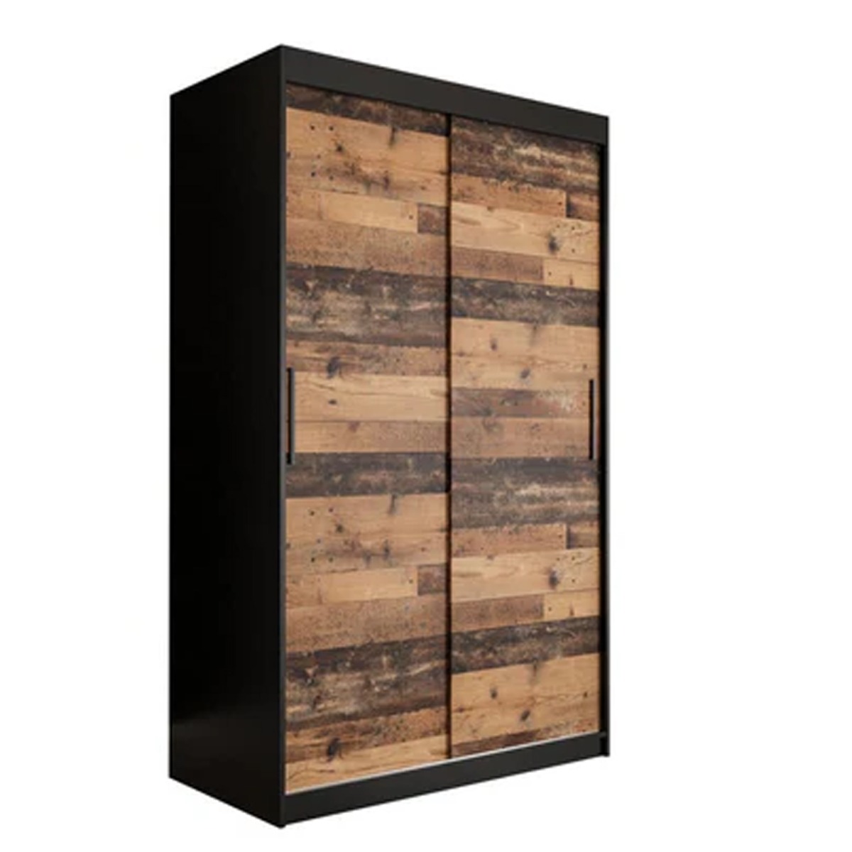Sliding Wardrobe - CURTIS 2 Door Wardrobe Dark Oak 120cm - Art Nest