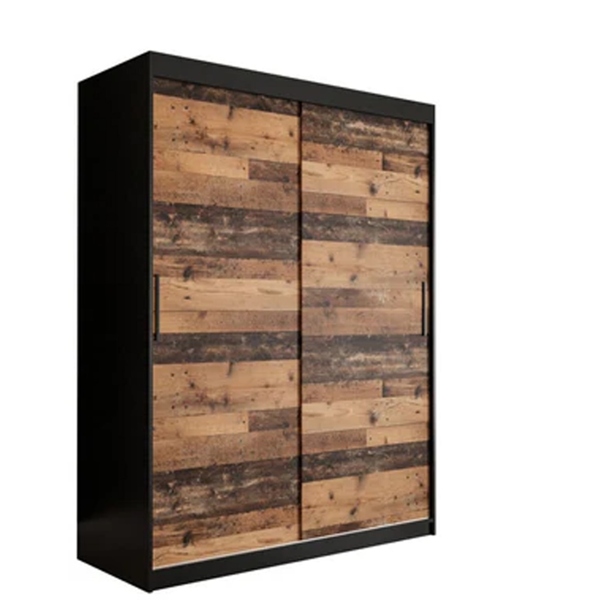 Sliding Wardrobe - CURTIS 2 Door Wardrobe Dark Oak 150cm - Art Nest