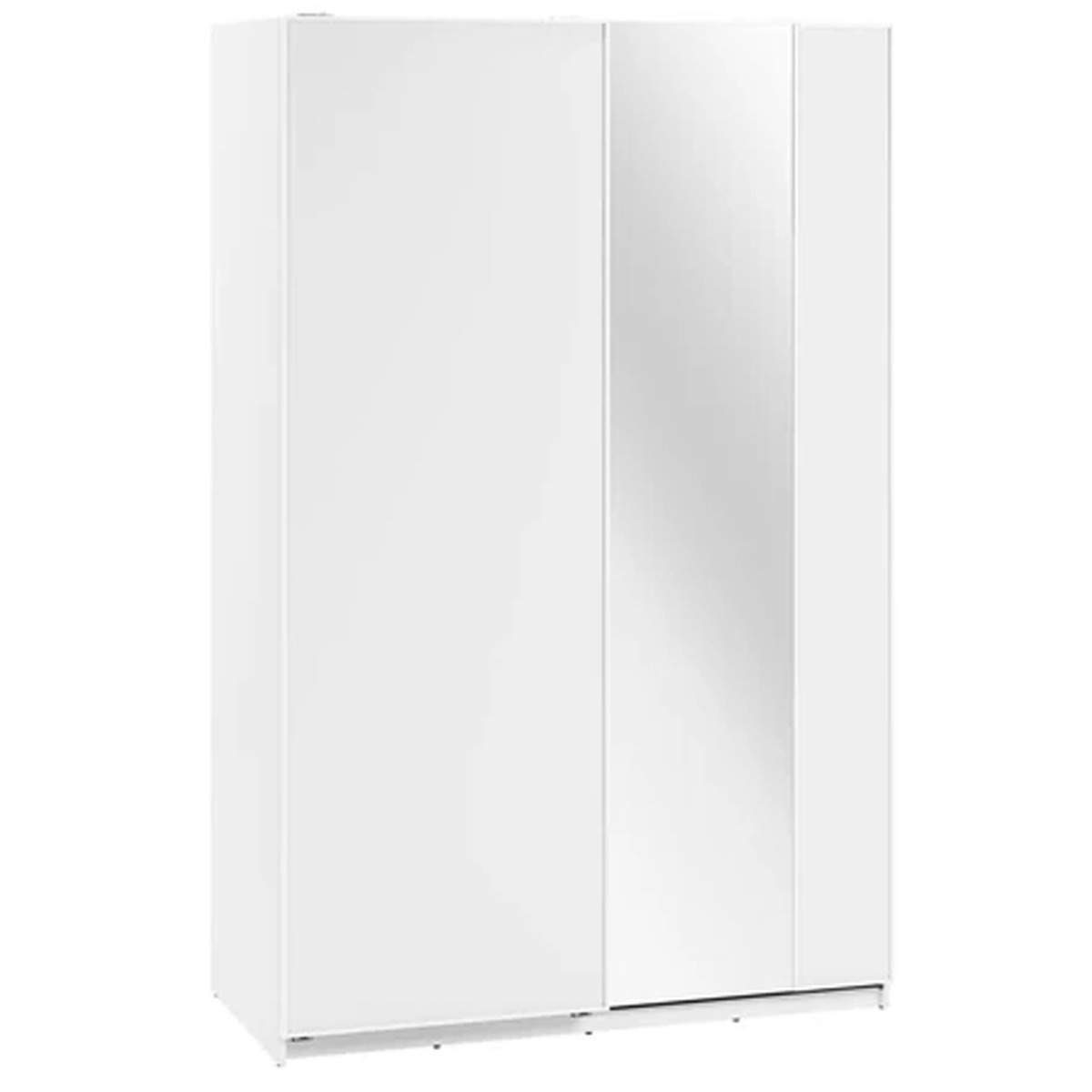 Sliding Wardrobe - SULLIVAN 2 Door Mirrored Wardrobe White 170cm - Art Nest
