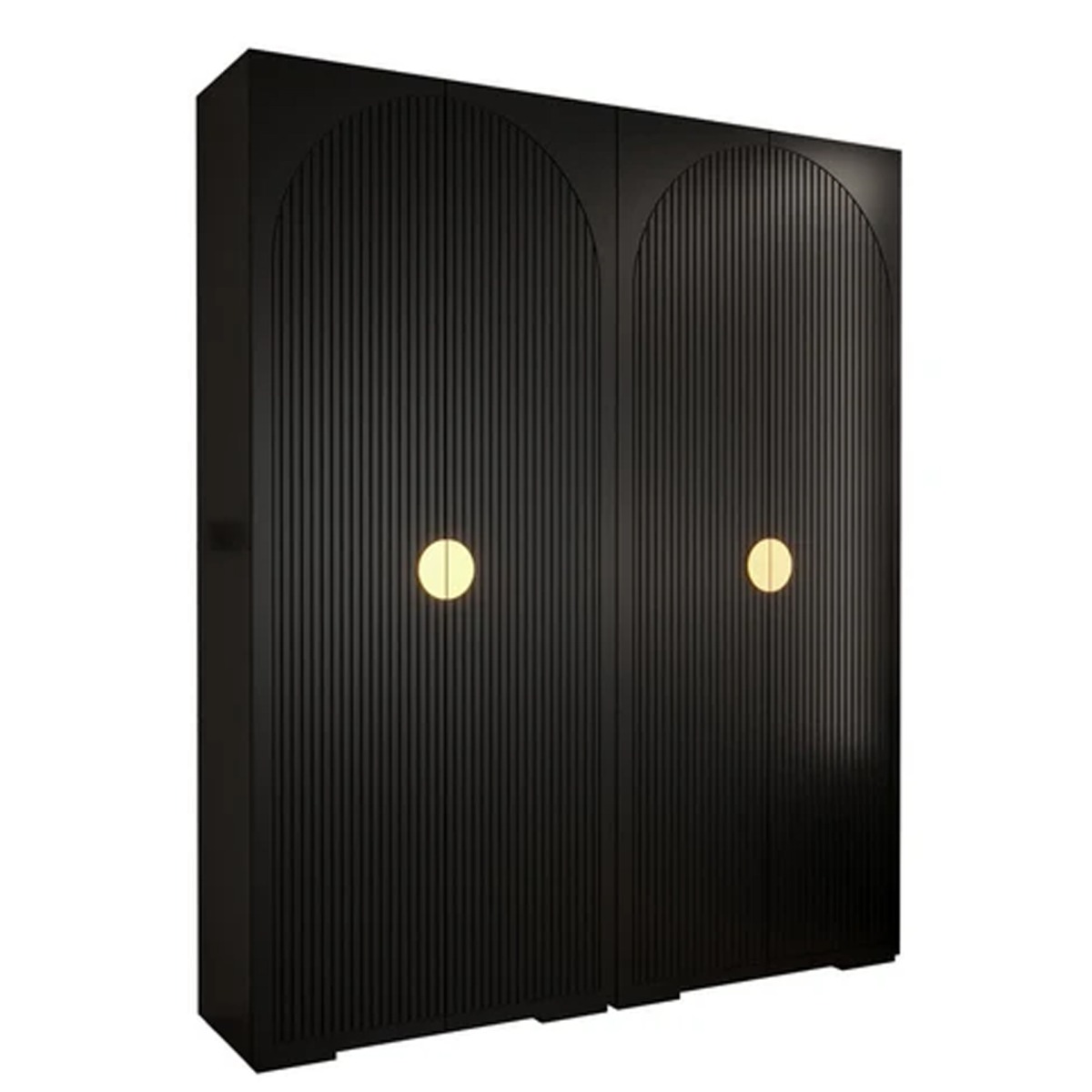 Wardrobe - WINCH I 4 Door Wardrobe Black 200cm - Art Nest