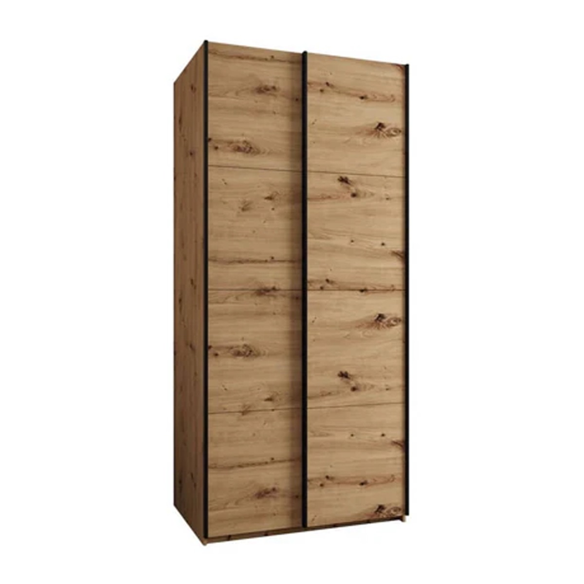 Sliding Wardrobe - BRADLEY 2 Door Wardrobe Oak Artisan 100cm - Art Nest