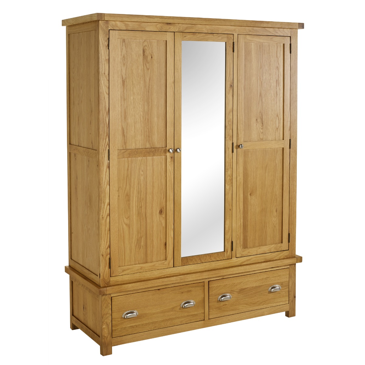 Wardrobe - WOKINGHAM 3 Door Wardrobe Oak 149cm - Birlea Essentials