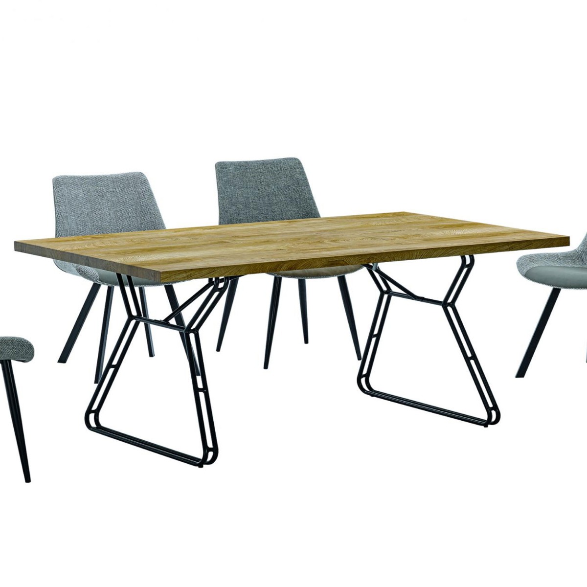 Rinaldo Dining Table - Natural and Black - Sigrid Mills