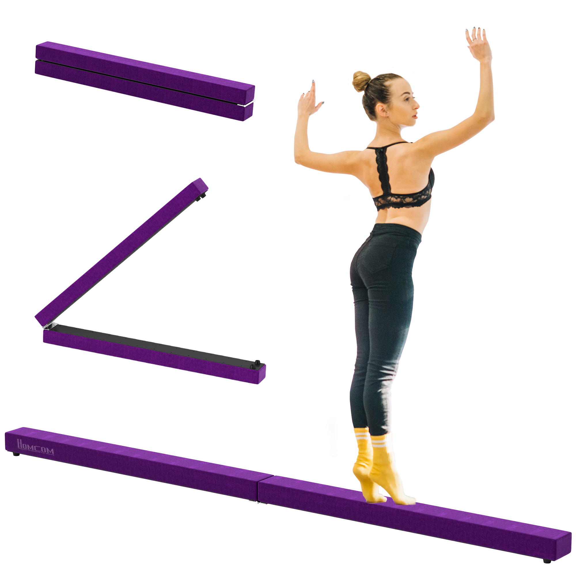 Balance Beam Trainer, 2.4 m-Purple - Life Essentials
