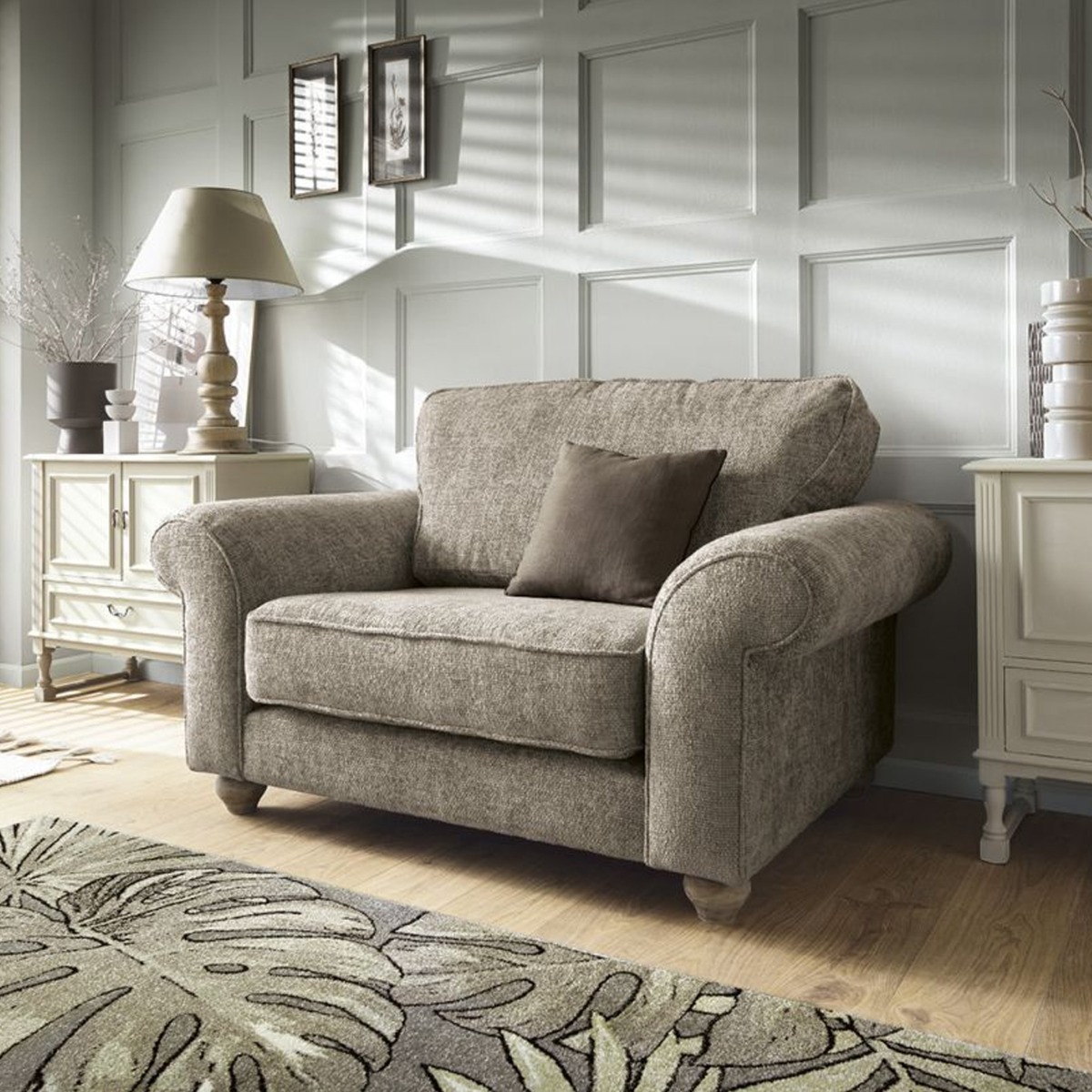Ingrid Cuddle Chair - Taupe - Moonlight Interiors
