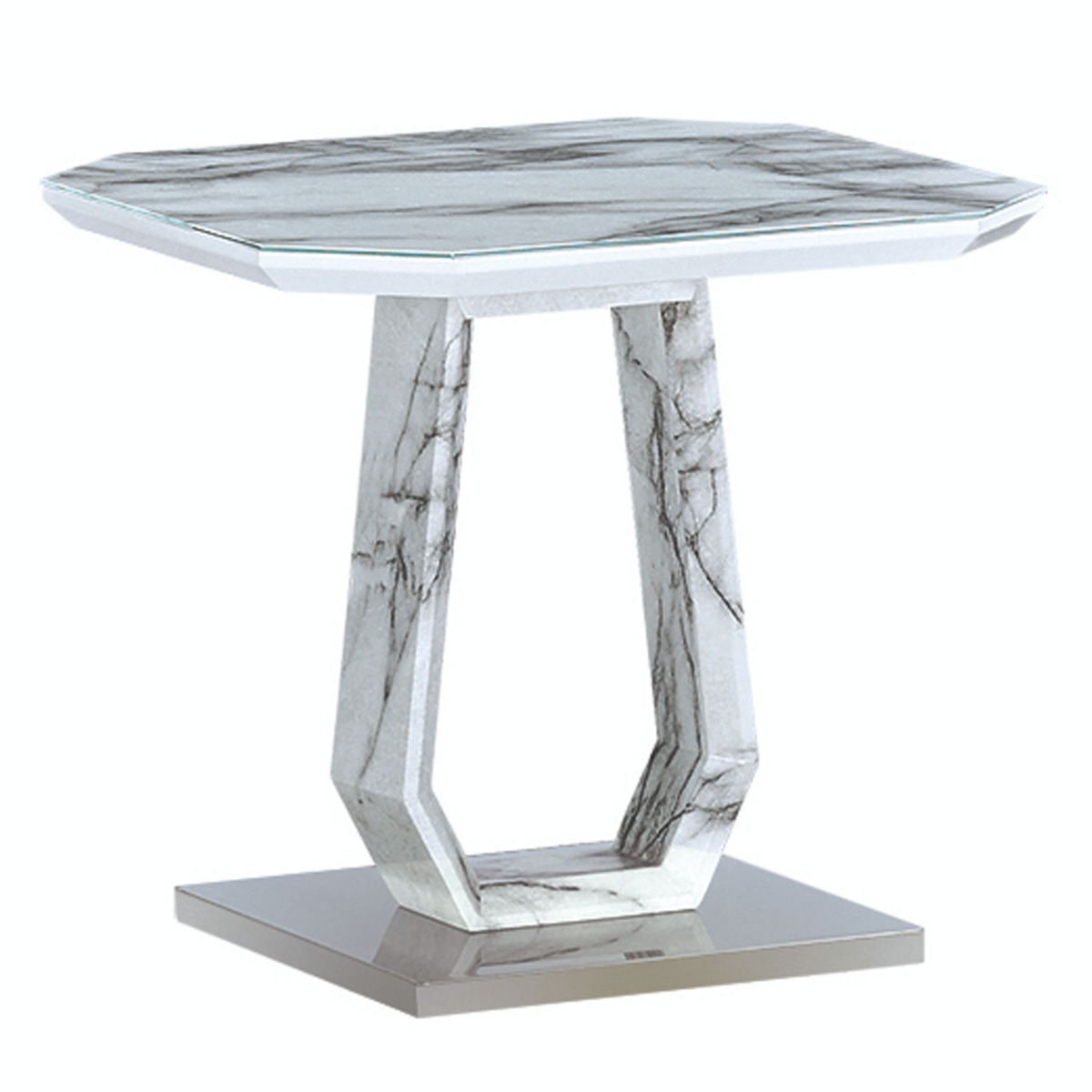 Darkseid Marble Effect Glass Lamp Table - Sigrid Mills