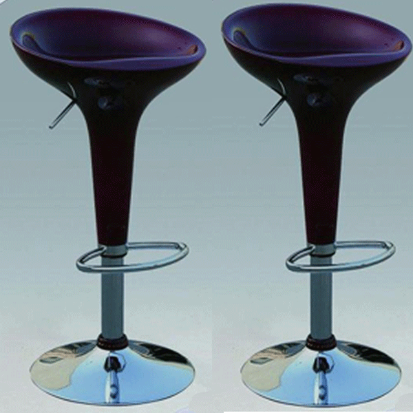Bolton Chrome Bar Stool Pair with Adjustable Features - Red - Sigrid Mills