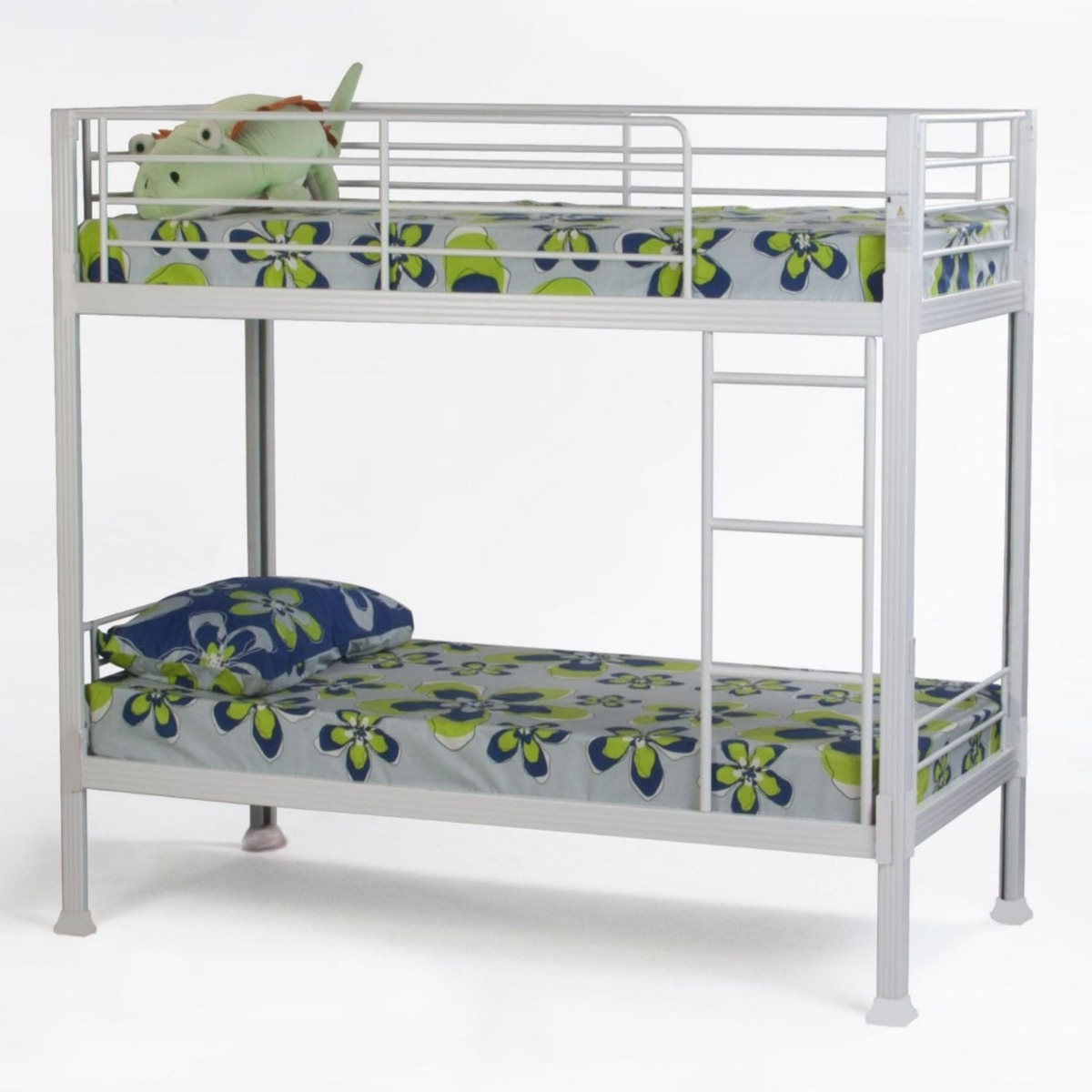 No Bolt Metal Single Bunk Bed Frame - White - Beds-To-Go