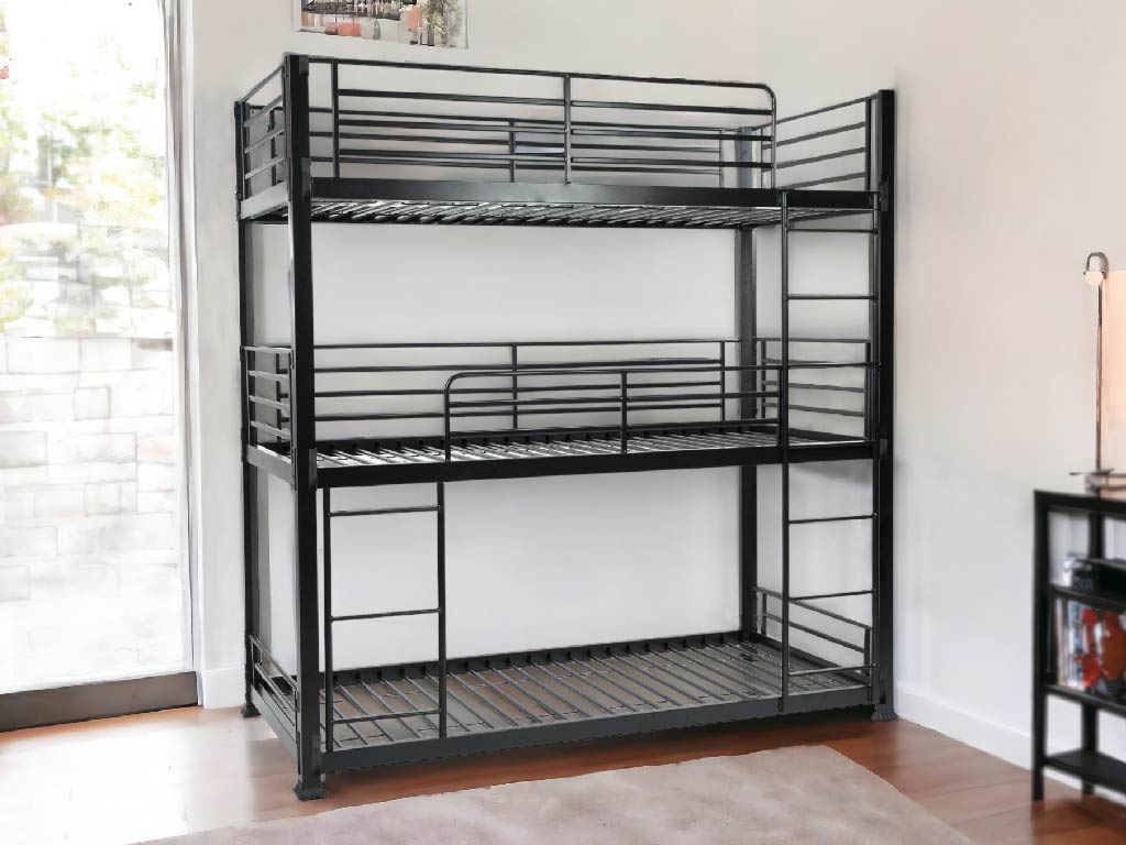 Single Bed - DAWN Bunk Bed Black 3ft - Beds-To-Go