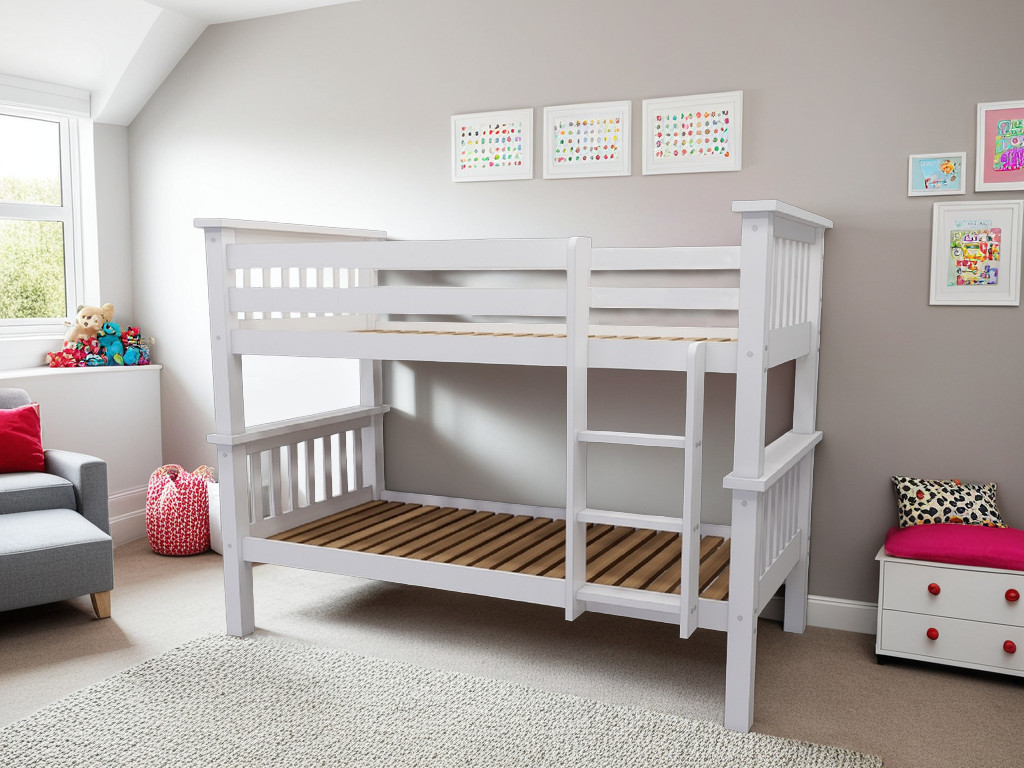 Single Bed - MOCCA Bunk Bed White 3ft - Beds-To-Go