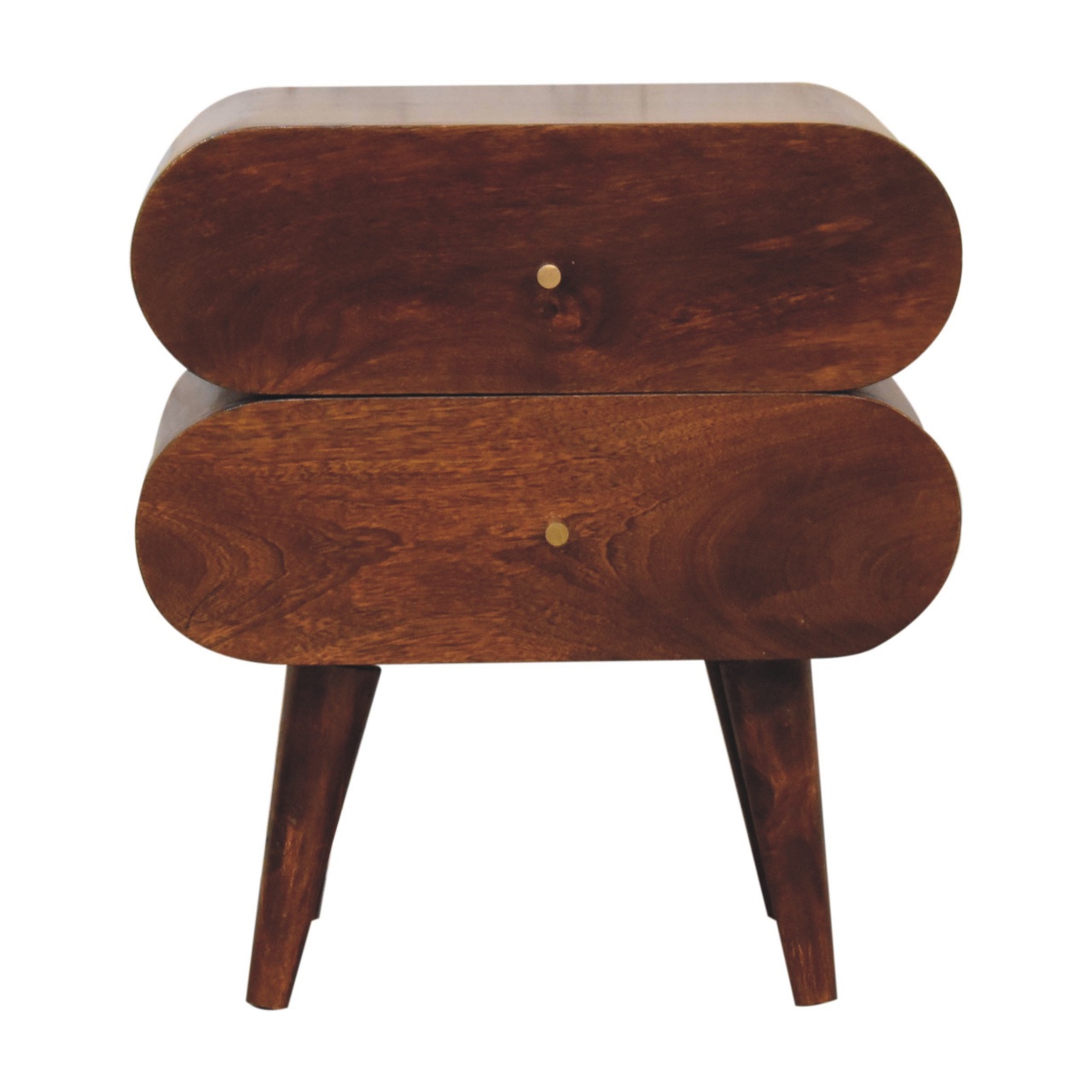 Bedside Table - VELENCIA 2 Drawer Nightstand Chestnut 45cm - Beasley & Sons