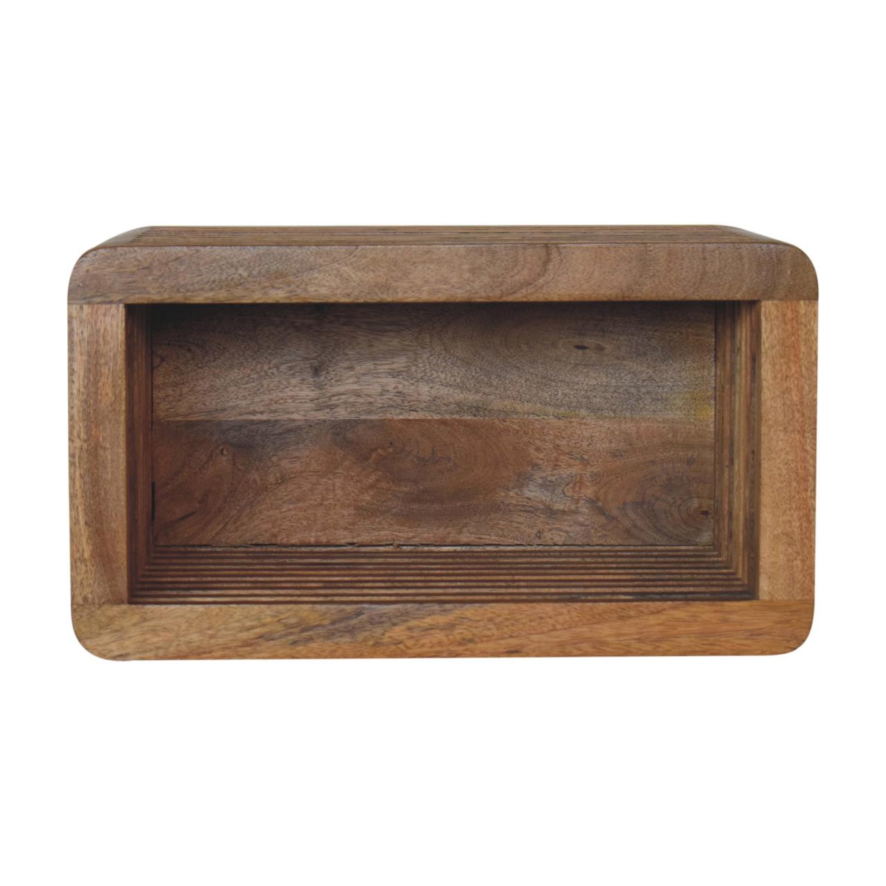 Bedside Table - RIMINI Open Slot Wall Mounted Nightstand Oak 45cm - Beasley & Sons