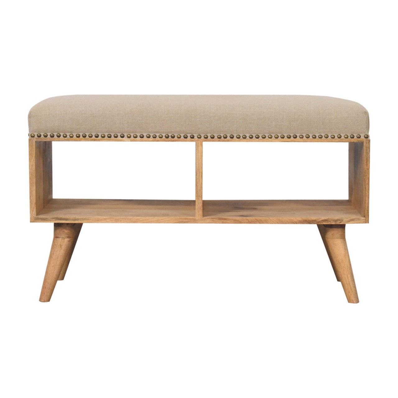 Living Room Bench - ROME Open Bench Oak 85cm - Beasley & Sons