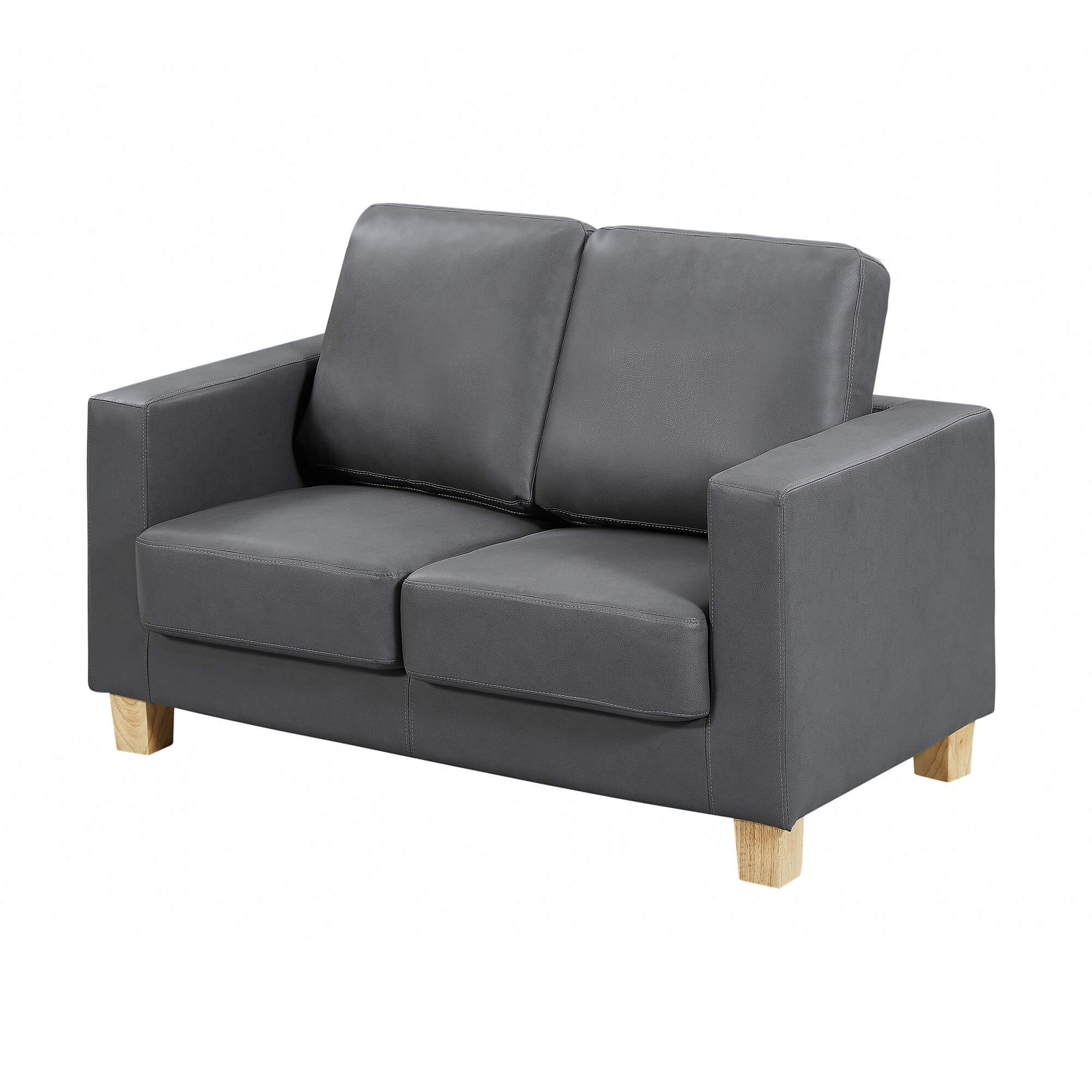 2 Seater Sofa - DORSET Leather Sofa - Grey - Sigrid Mills