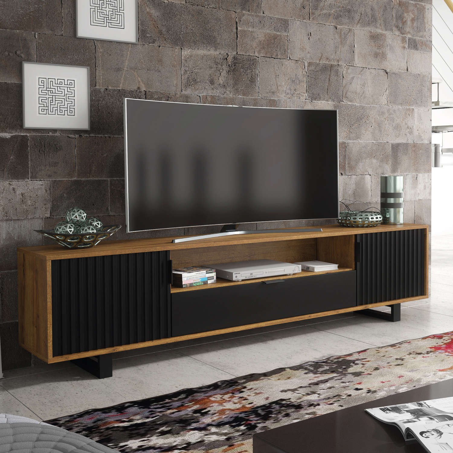 BASEL TV Unit 200cm - Dark Oak - Crete Bay