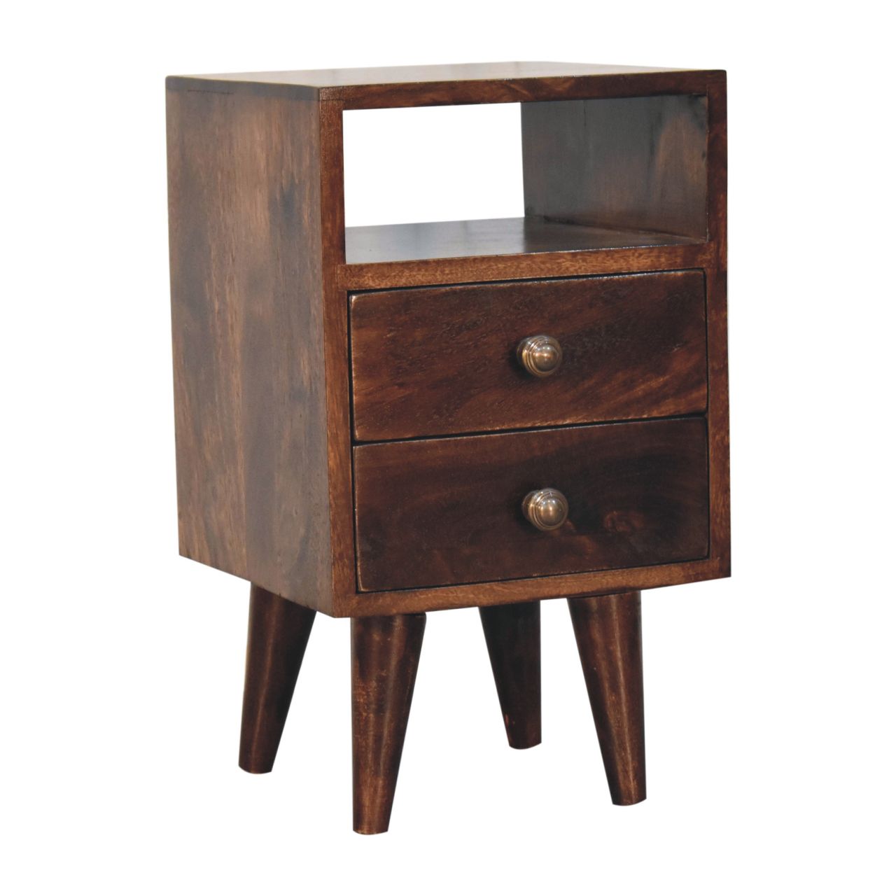 CALIRON 2 Drawers Bedside Table - Medium Oak - Beasley & Sons