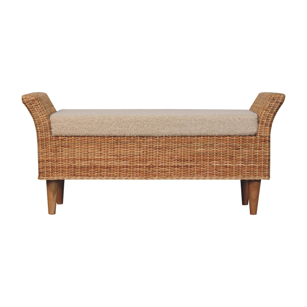 RIVE Rattan Woven Seating Bench - Brown - Beasley & Sons