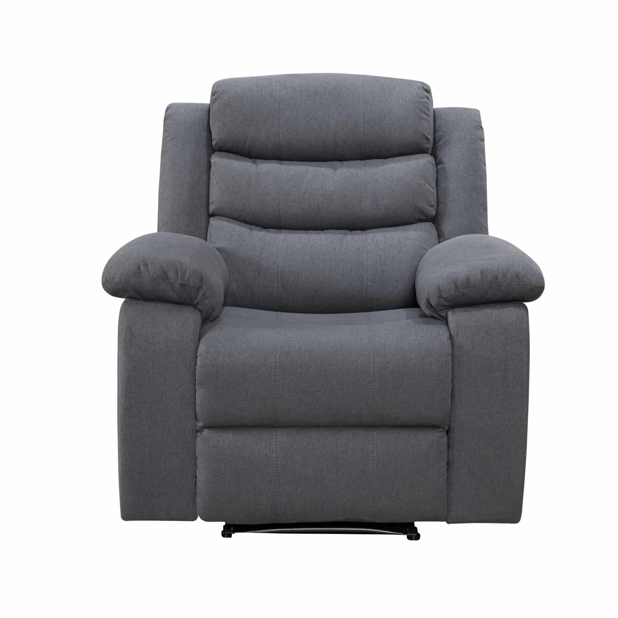 Armchair - ESPERANZA Fabric 1 Seater Recliner Sofa - Dark Grey - Sigrid Mills