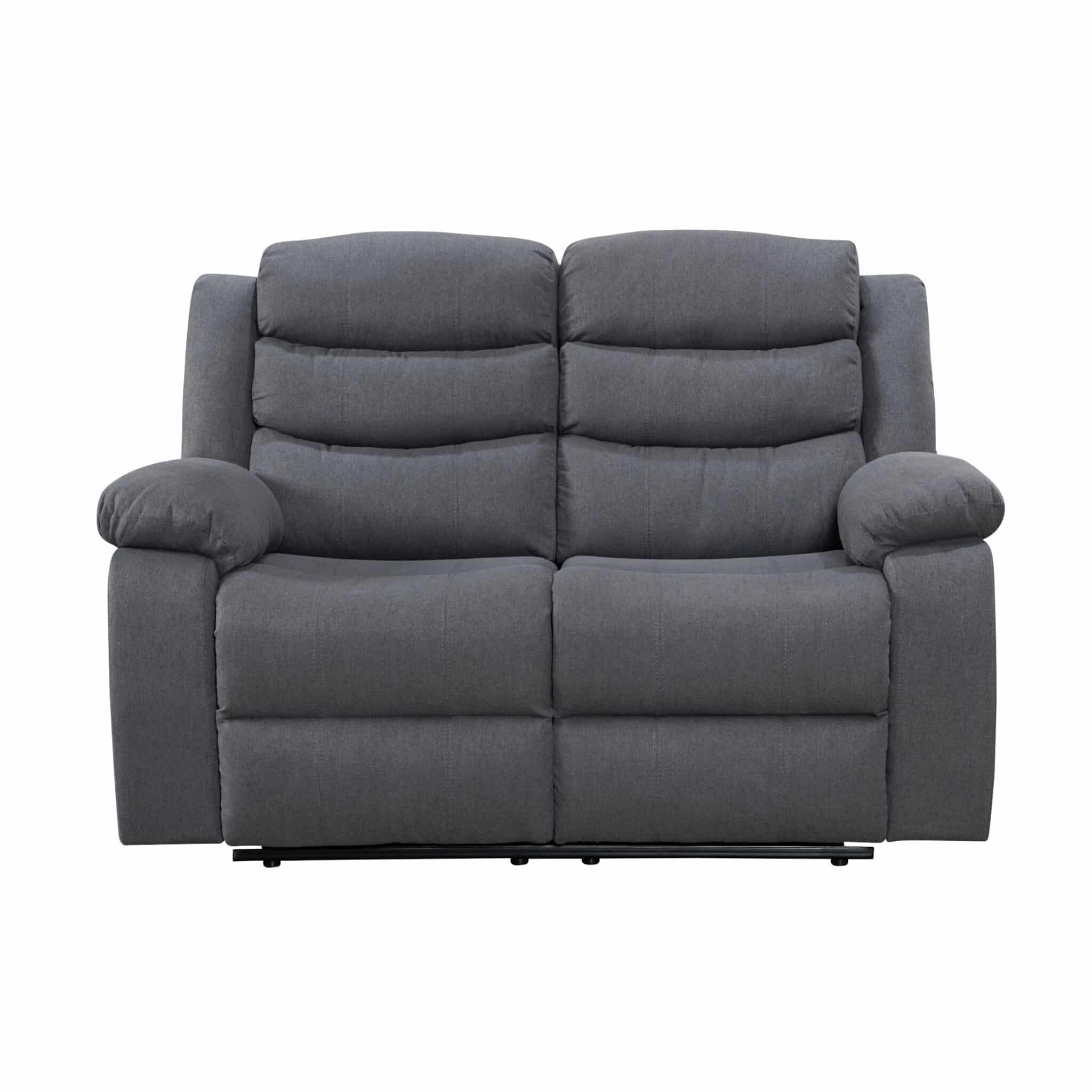 2 Seater Sofa - ESPERANZA Fabric Recliner Sofa - Dark Grey - Sigrid Mills