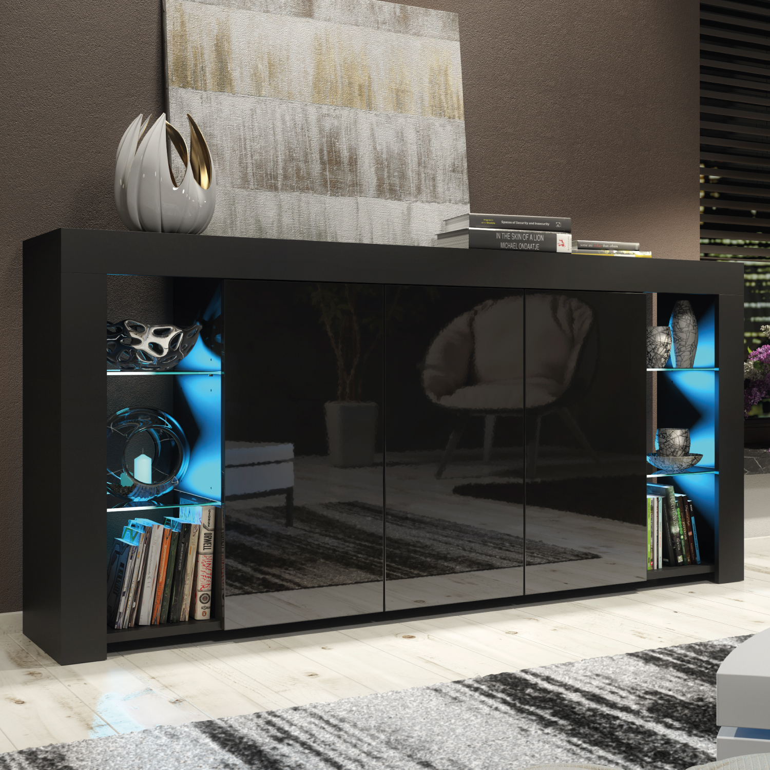 BILBAO Sideboard 164cm - Black - Crete Bay