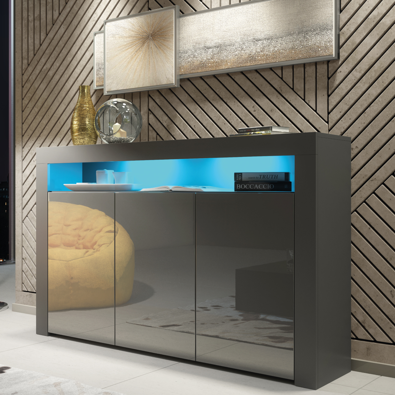 APEX Sideboard 155cm - Dark Grey - Crete Bay