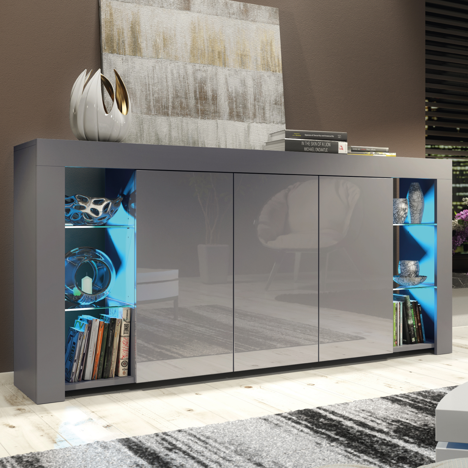 BILBAO Sideboard 164cm - Dark Grey - Crete Bay