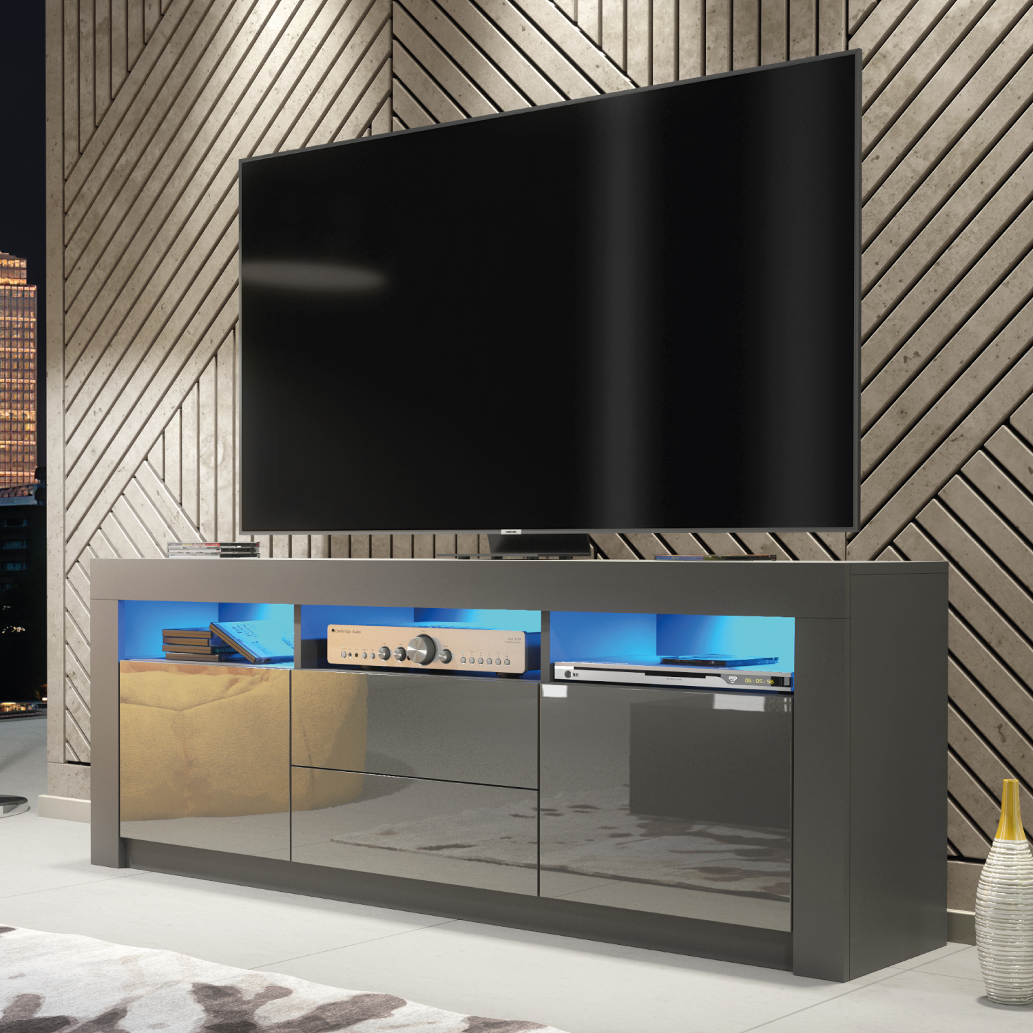 OASIS TV Unit 160cm - Dark Grey - Crete Bay