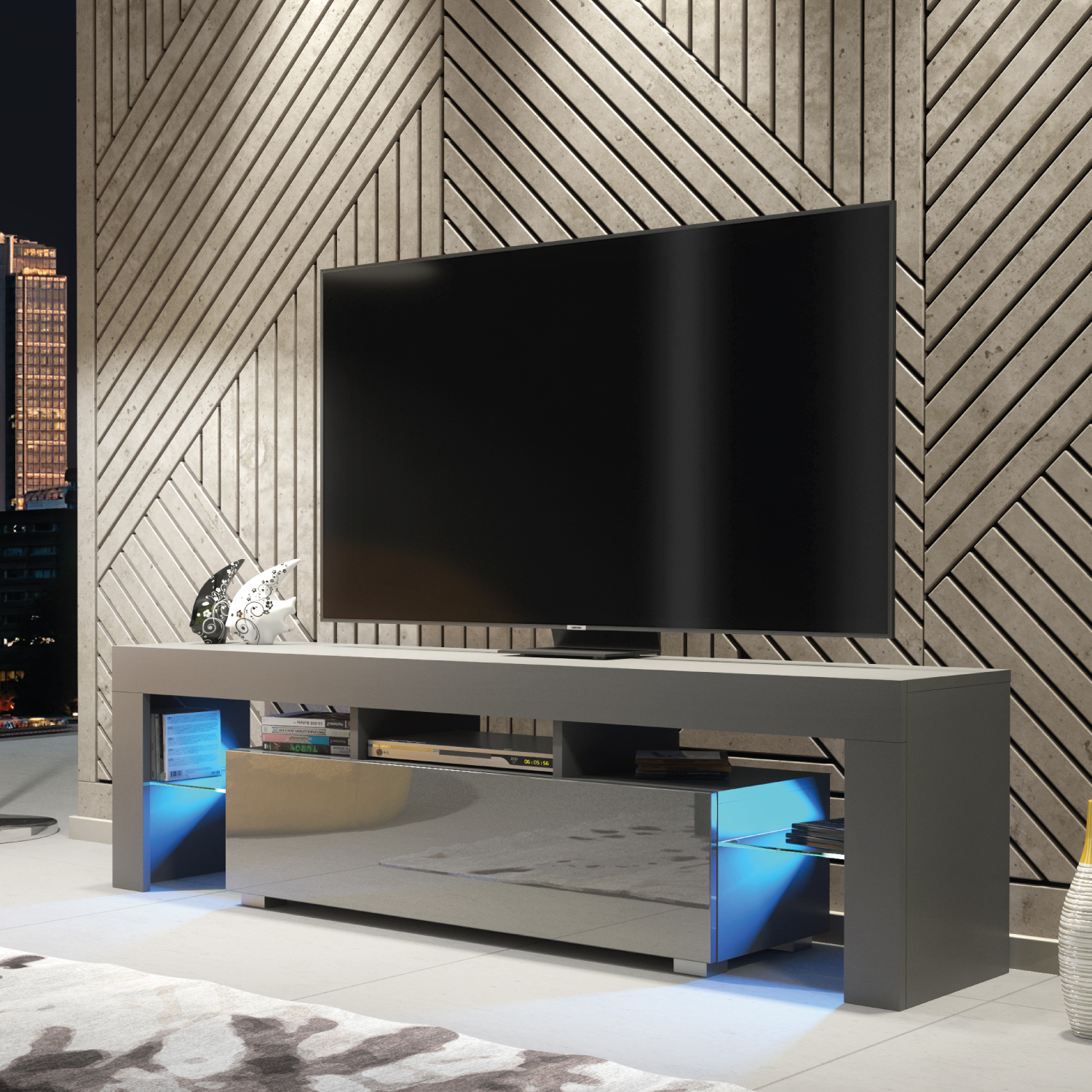 PARMA TV Unit 160cm - Dark Grey - Crete Bay